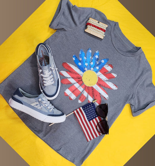 Patriotic Sunflower Tee