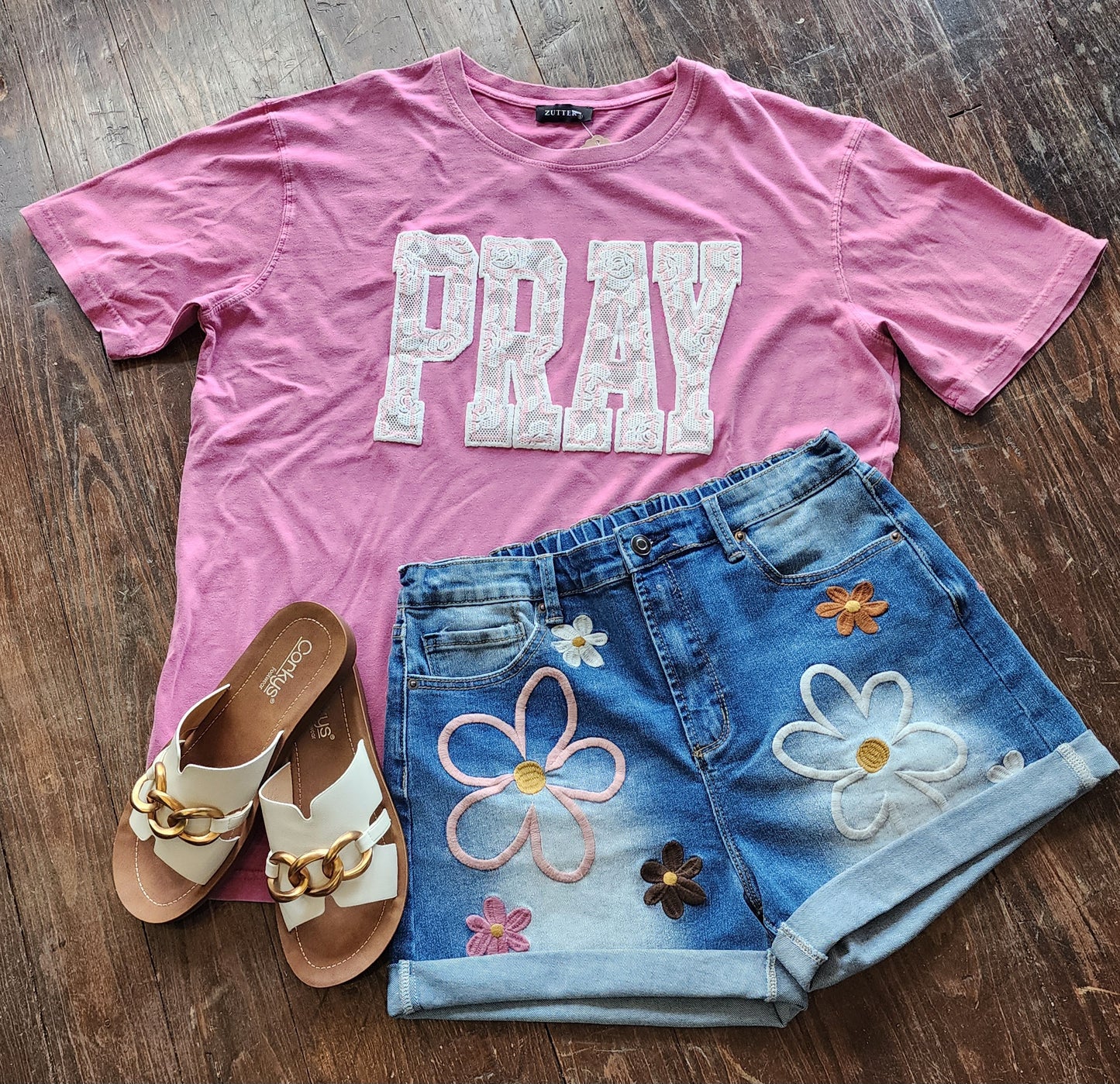 Pray Lace Puff Tee