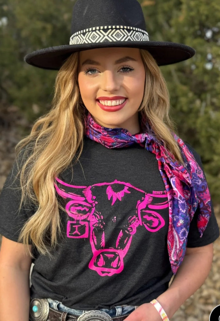 Lauren's Built Tough Steer in Neon Pink
