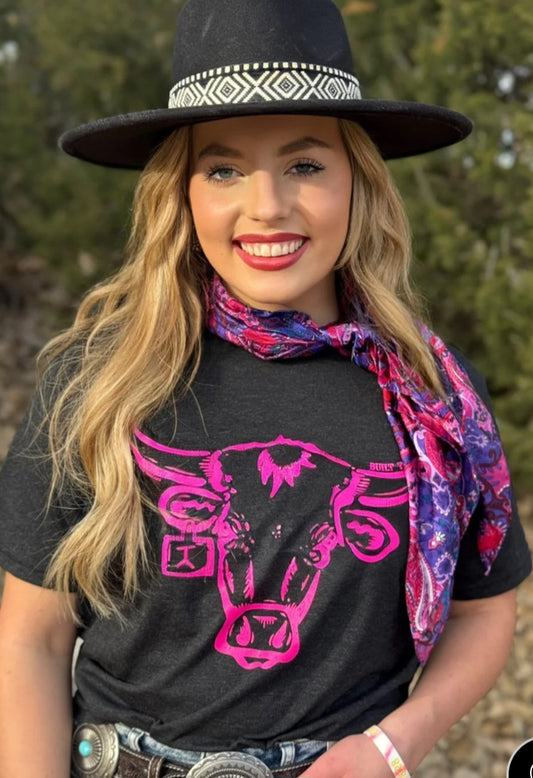 Lauren's Built Tough Steer in Neon Pink