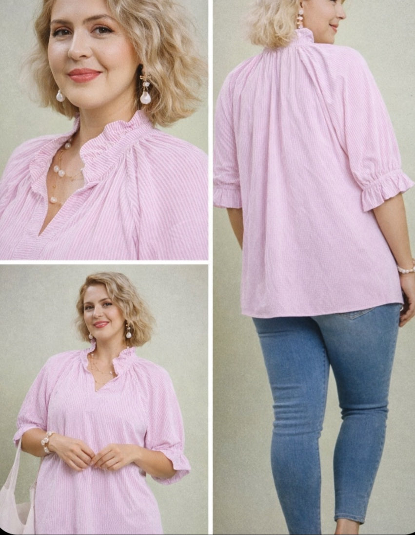 Seersucker Sweetheart Blouse