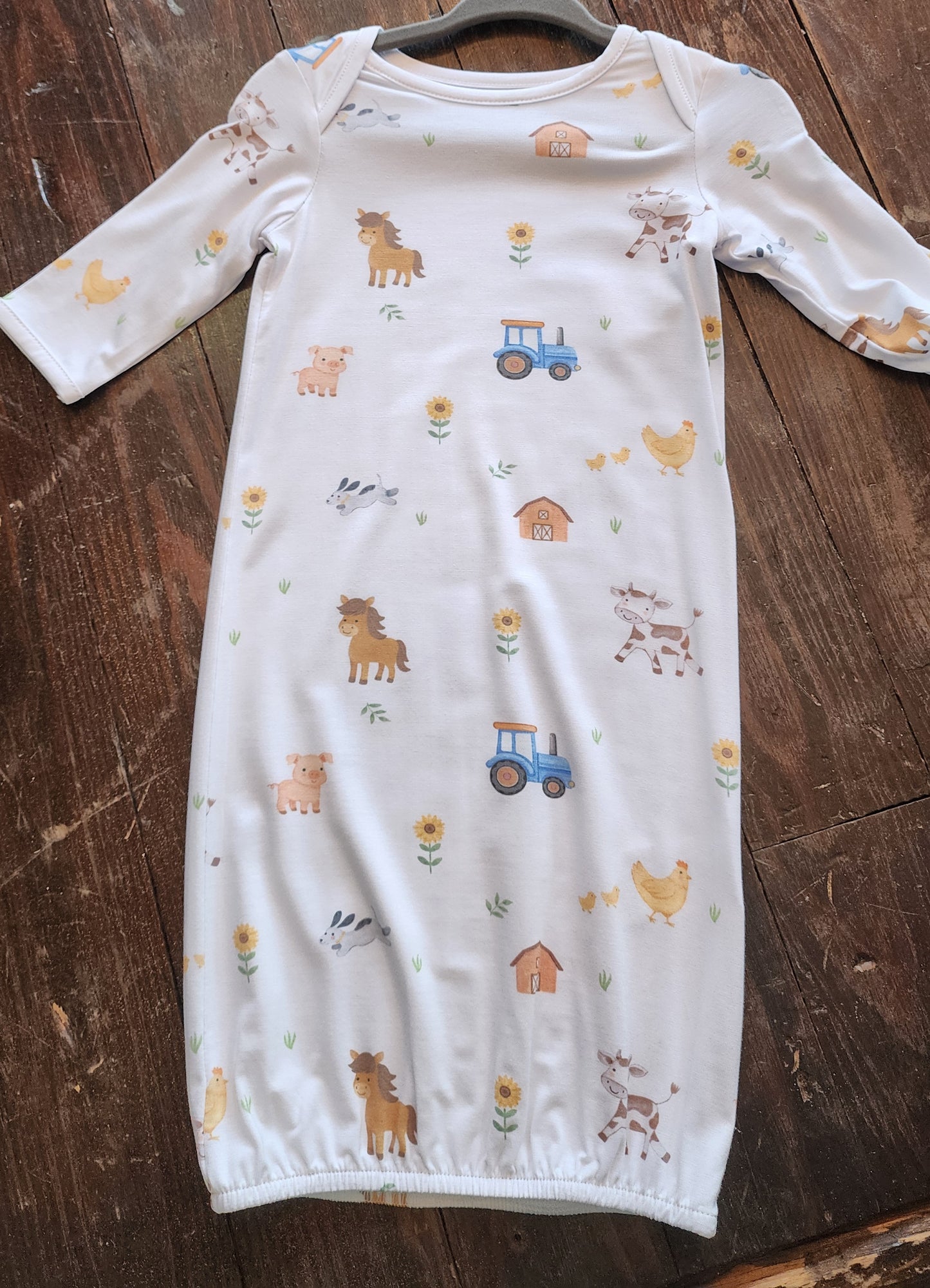Farm Print Bamboo Sack Gown