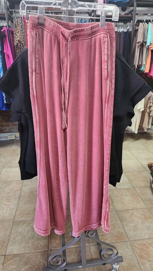 Mineral Wash Wine Pants