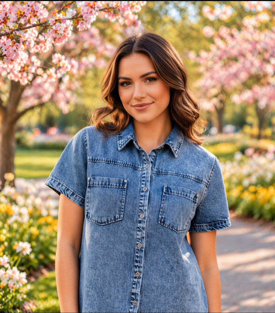 Easy Does It Denim Top