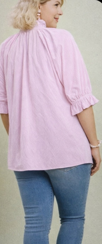 Seersucker Sweetheart Blouse