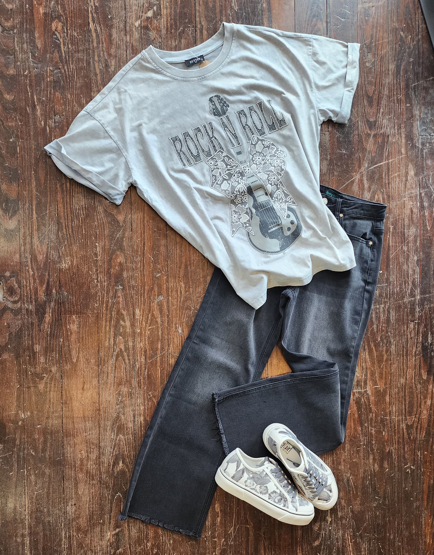 Puff Lace Bow Rock N Roll Tee