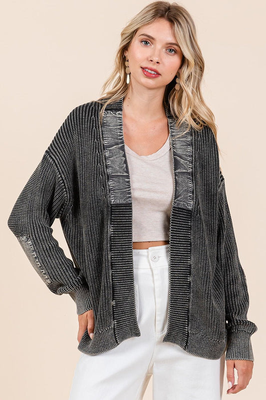 Mineral Wash Patch Cardigan