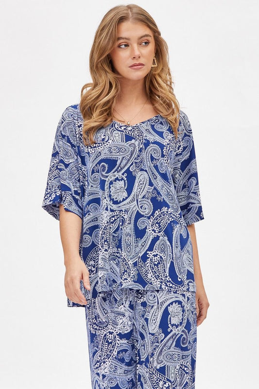 Navy Cabana Top