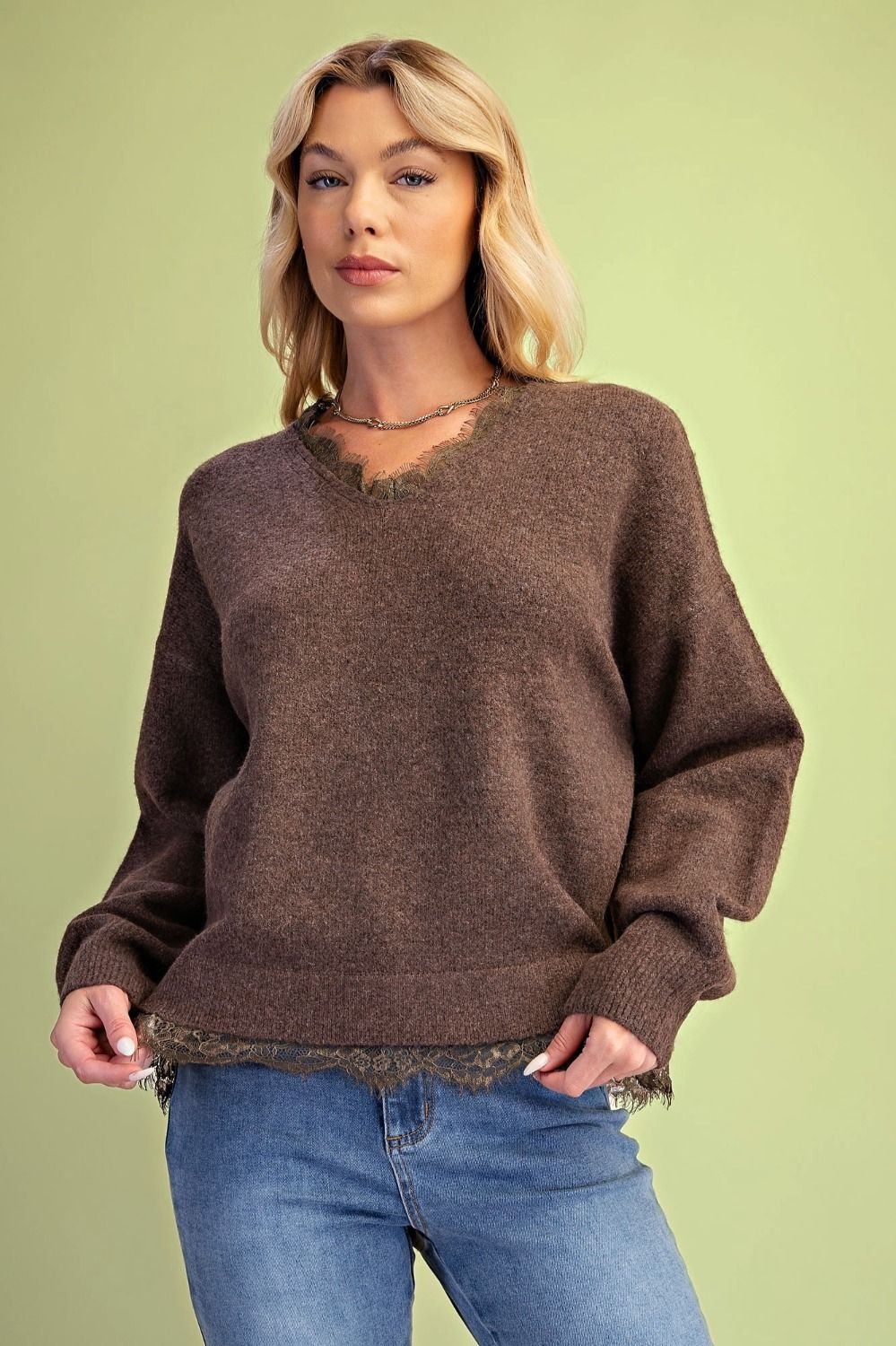 Mocha Lace Top