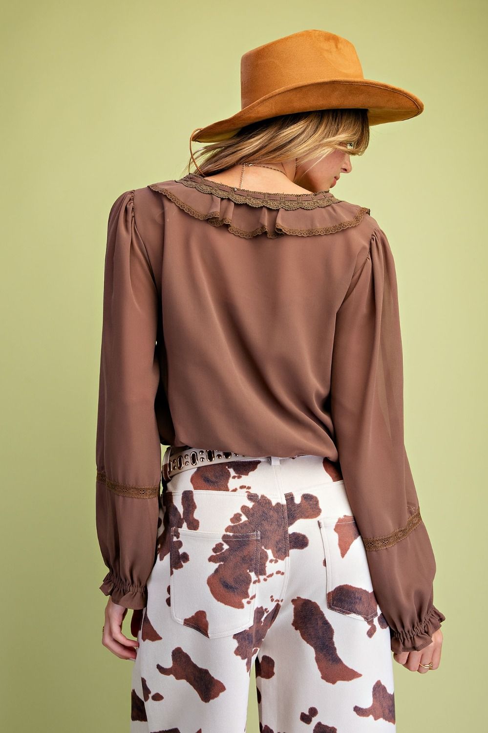 Cocoa Ruffle Romance Top