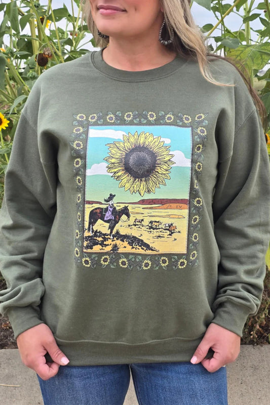 Sunflowers In The Draw Pullover