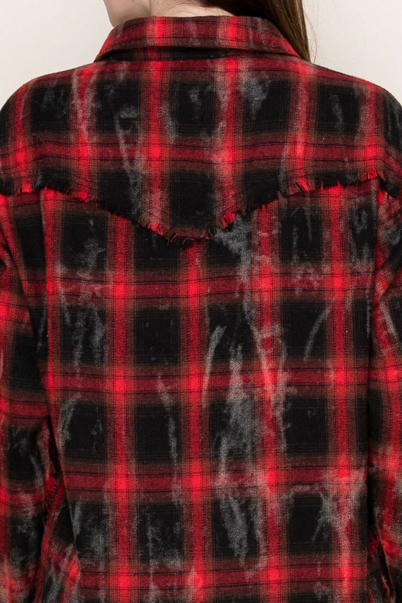 Black & Red Pearl Snap Flannel