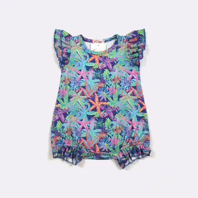 Starfish Coral Summer Baby Romper
